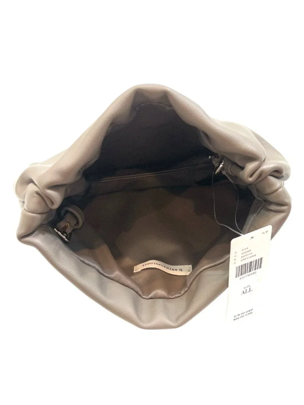 Anthropologie Cinched Faux Leather Clutch New $78